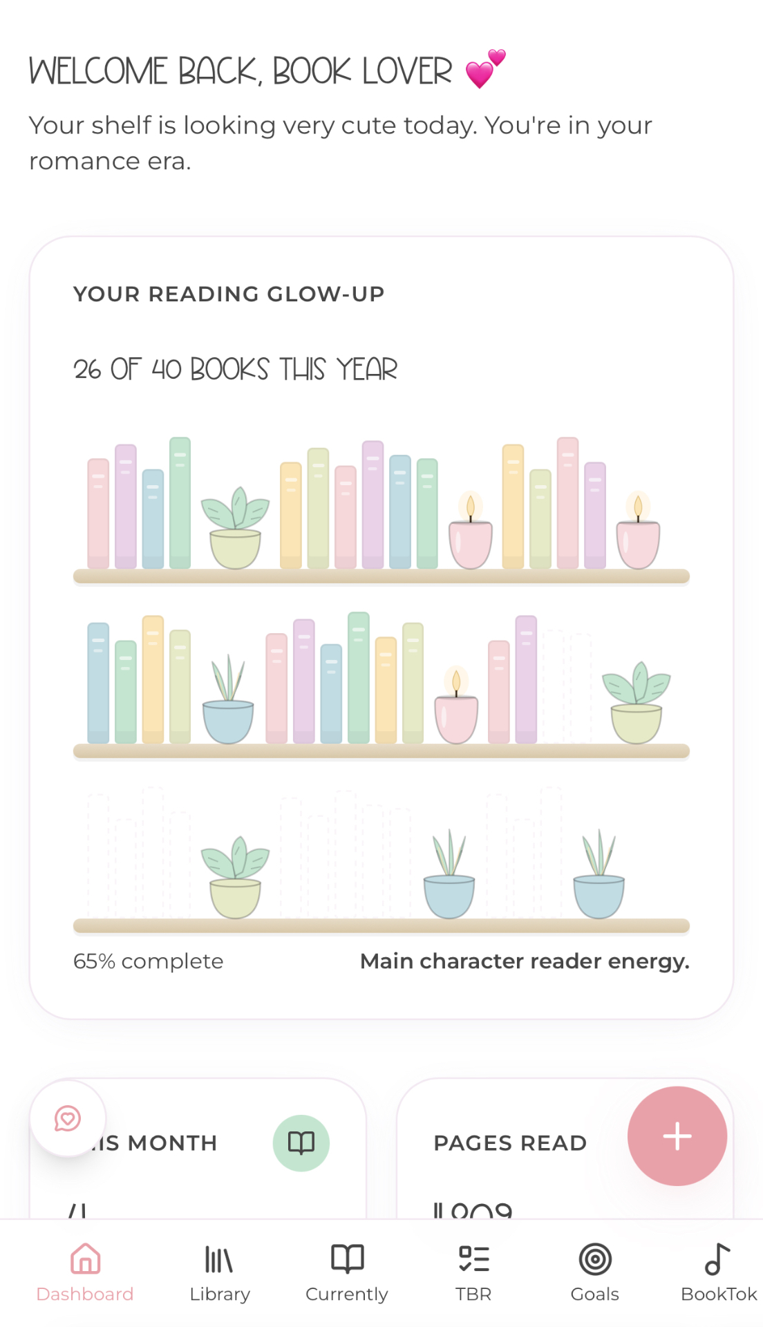 Dashboard screen โ The Bookish Shelf